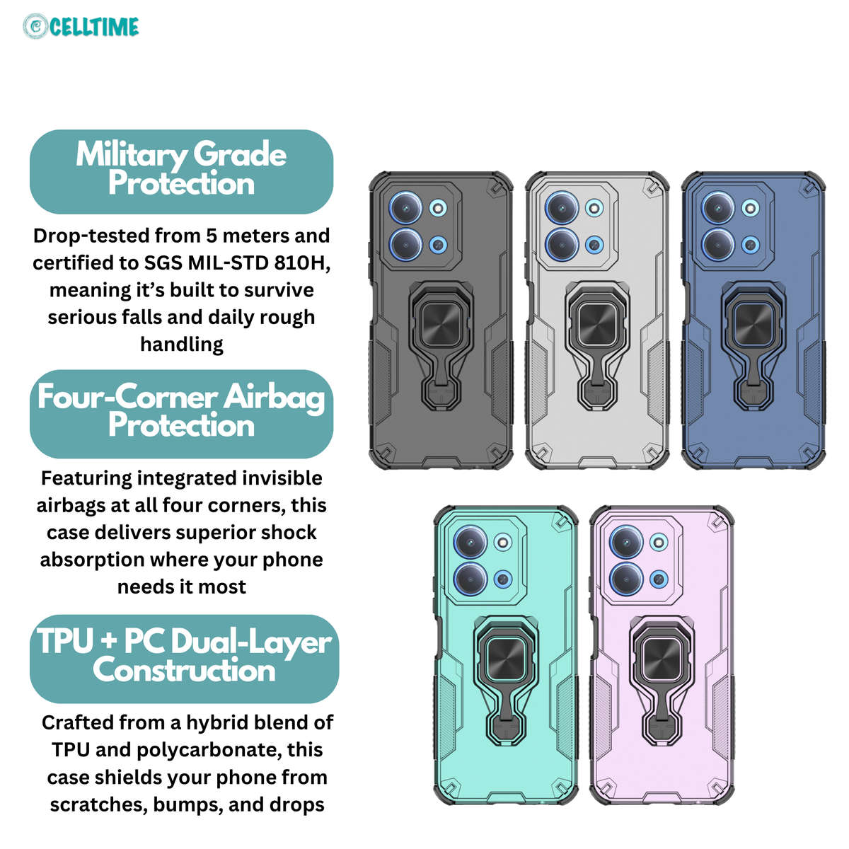 CellTime Case Compatible with Redmi 15C KingKong Shockproof Cover