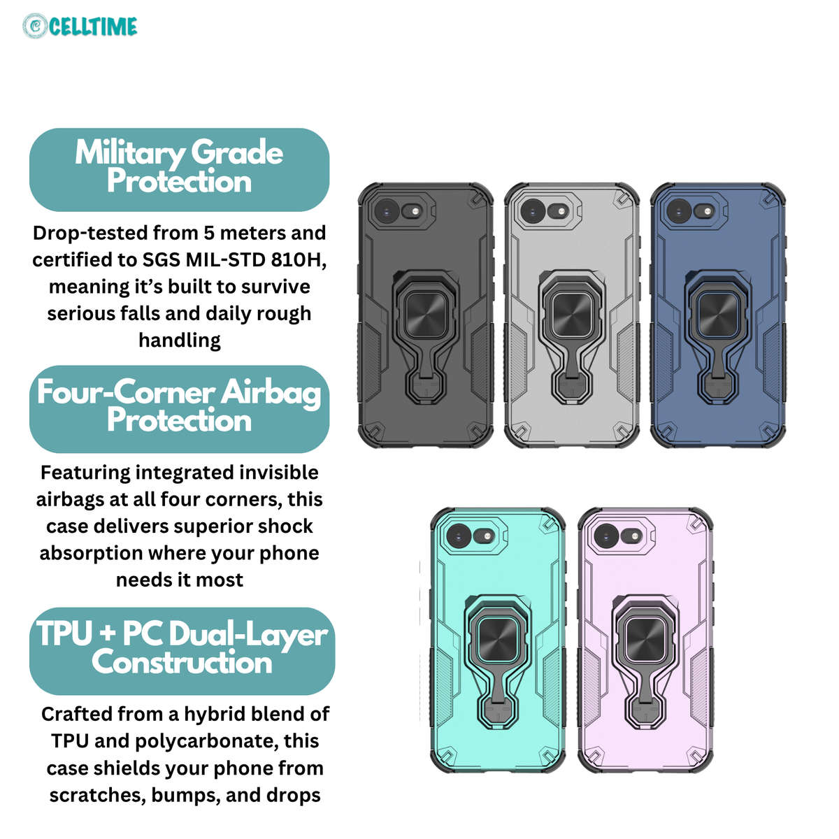 CellTime Case Compatible with iPhone 16e KingKong Shockproof Cover