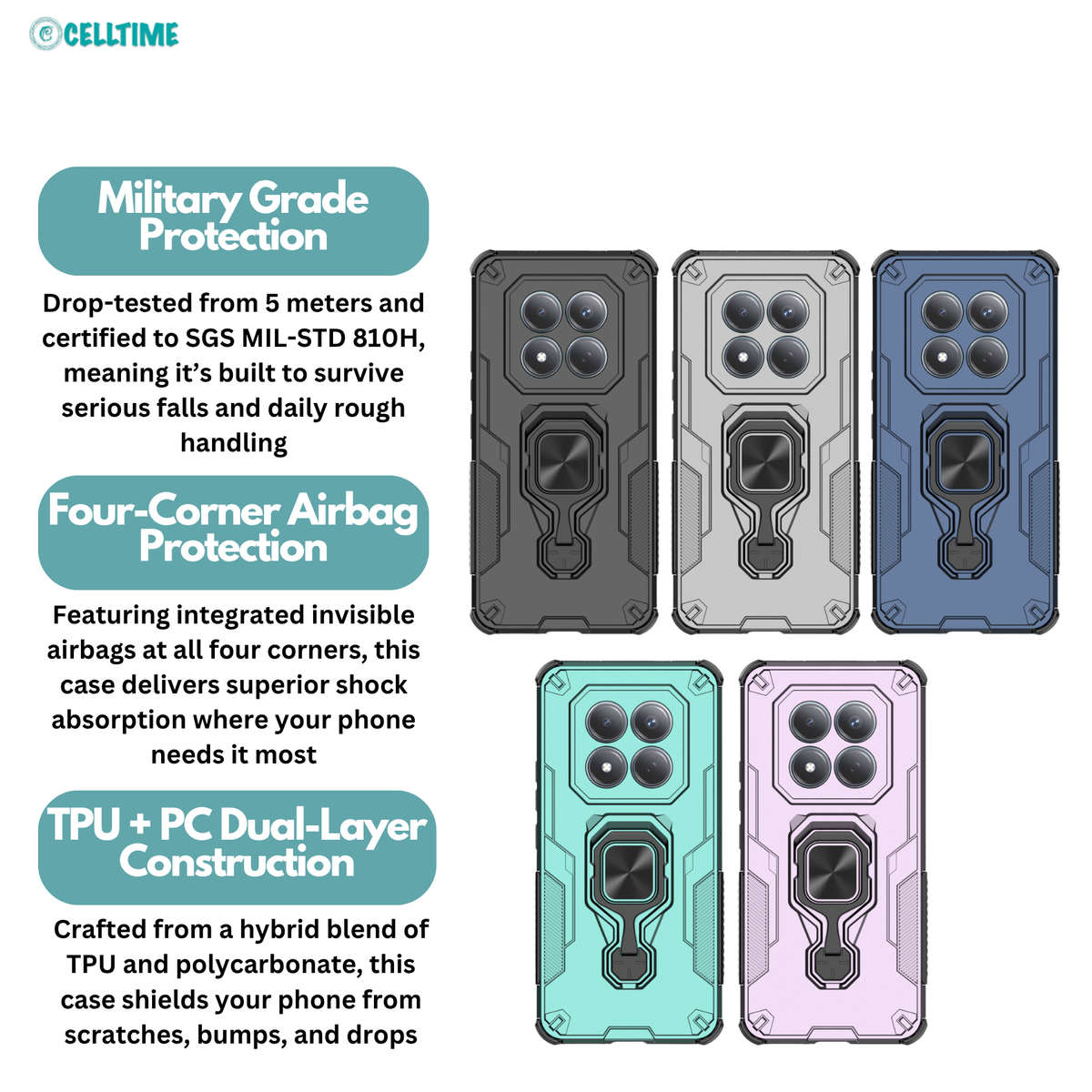 CellTime Case Compatible with Redmi Note 15 Pro 4G KingKong Cover