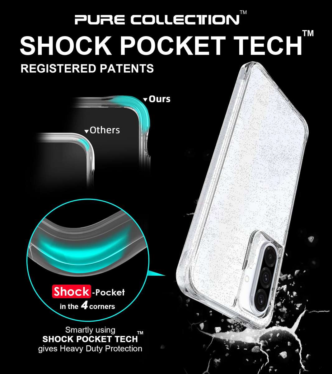 Pure Glitter Cover for Samsung Galaxy A36 Shockproof Case