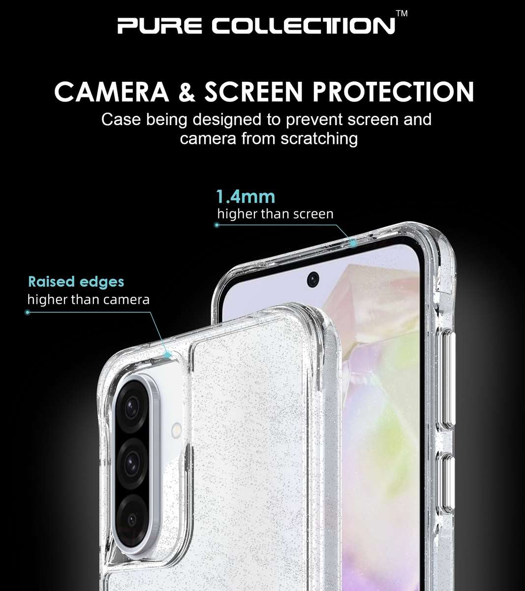 Pure Glitter Cover for Samsung Galaxy A36 Shockproof Case