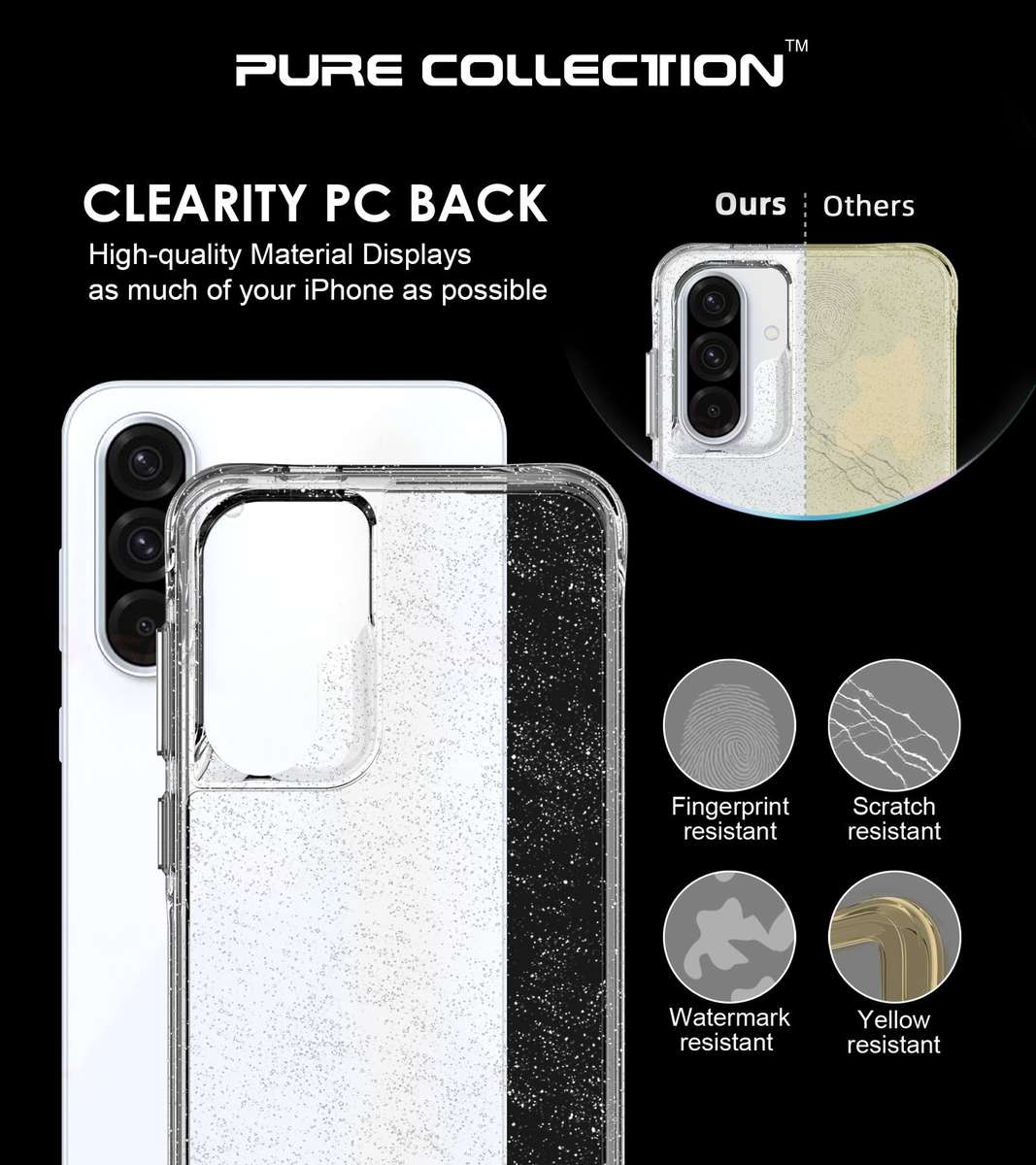 Pure Glitter Cover for Samsung Galaxy A36 Shockproof Case