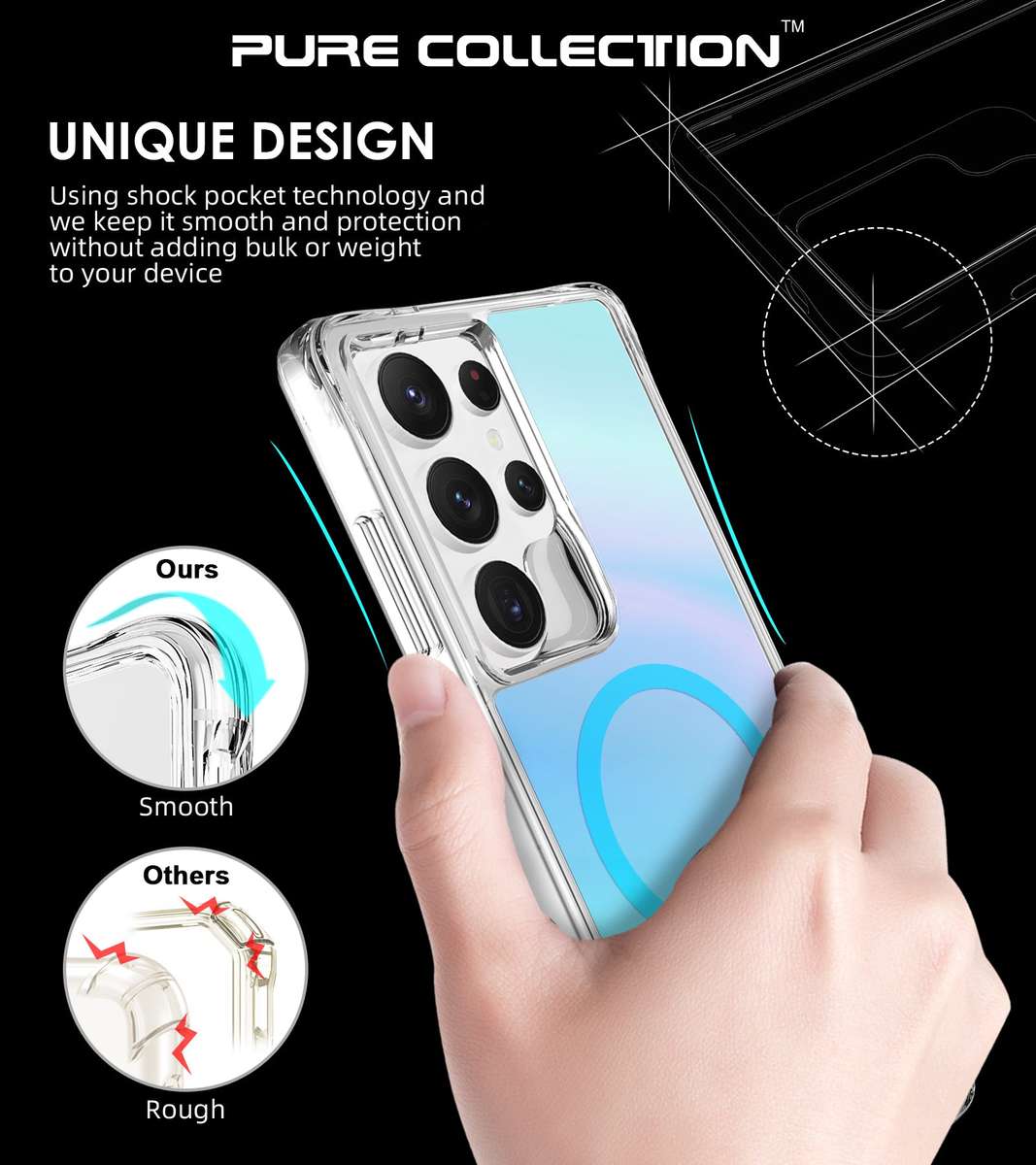 CellTime Pure Rainbow MagSafe Cover for Galaxy S25 Ultra Shockproof Case