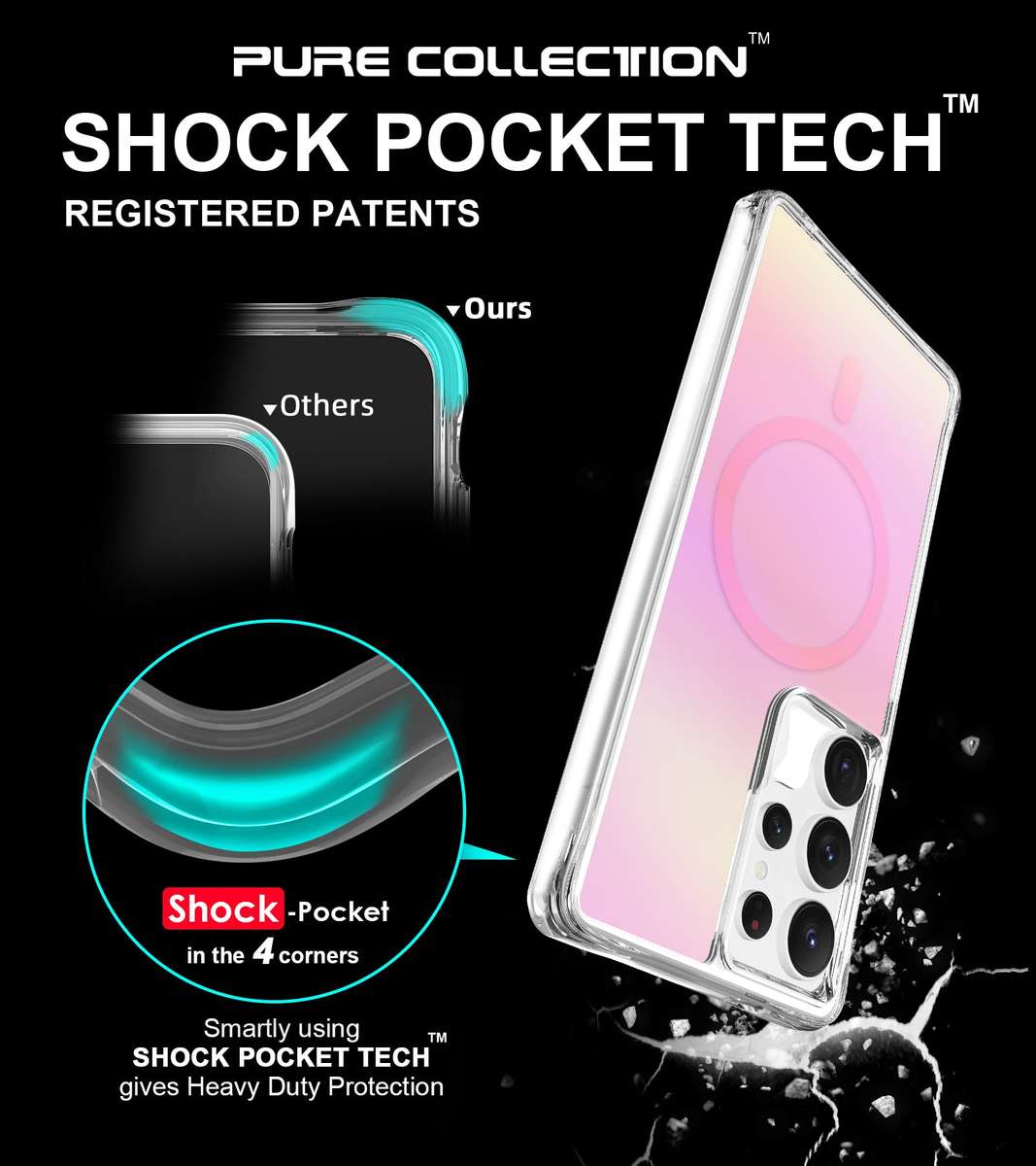 CellTime Pure Rainbow MagSafe Cover for Galaxy S25 Ultra Shockproof Case