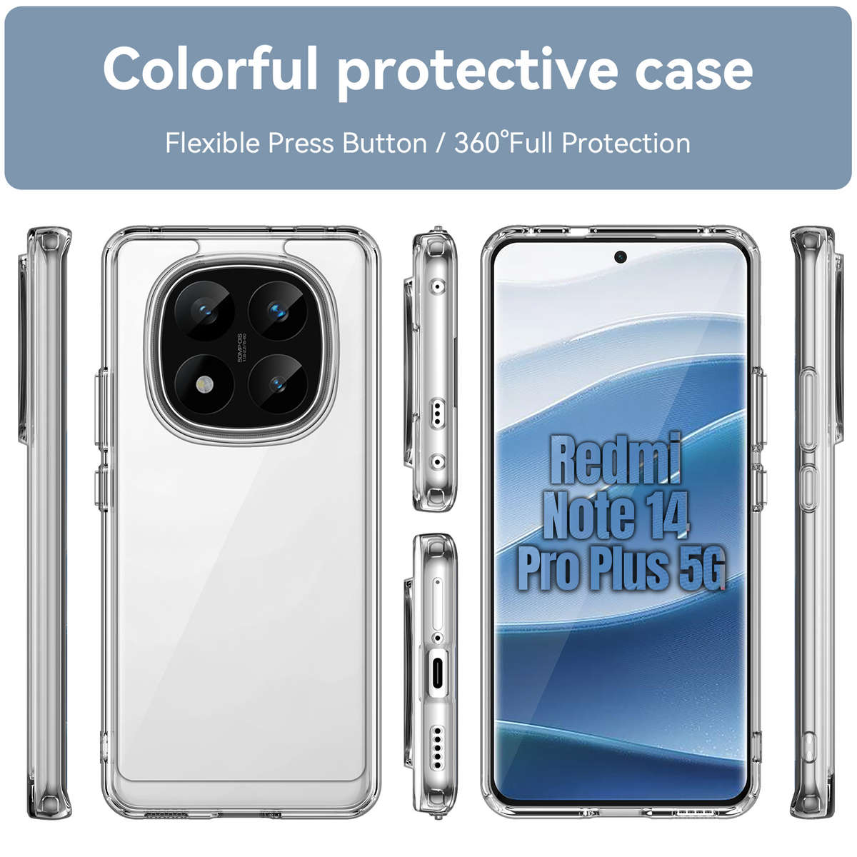 CellTime Candy Clear Case for Redmi Note 14 Pro Plus 5G Shockproof Cover