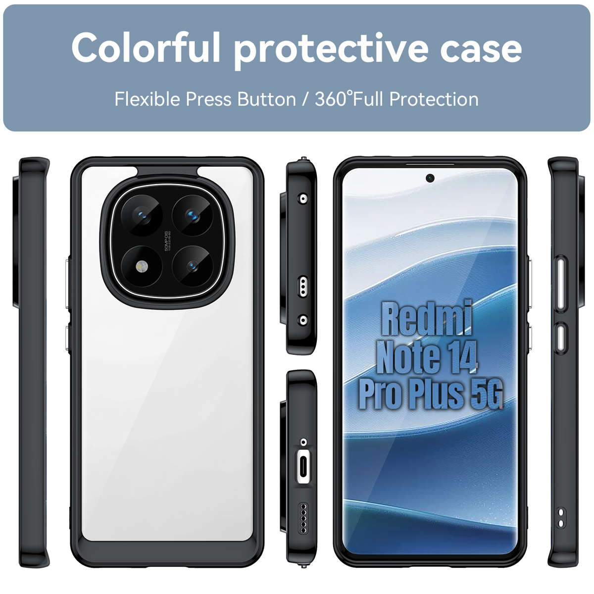 CellTime Candy Clear Case for Redmi Note 14 Pro Plus 5G Shockproof Cover