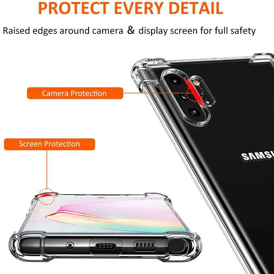 Samsung Galaxy Note 10 Plus Clear Shock Resistant Armor Cover