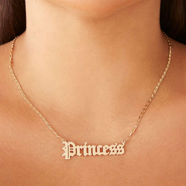 Diva Old English Letter Princess Necklace