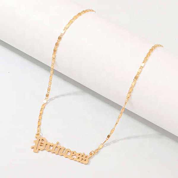 Diva Old English Letter Princess Necklace