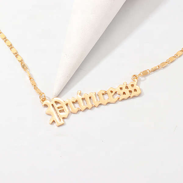 Diva Old English Letter Princess Necklace