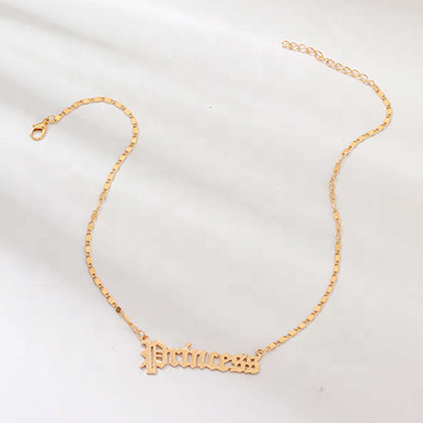 Diva Old English Letter Princess Necklace