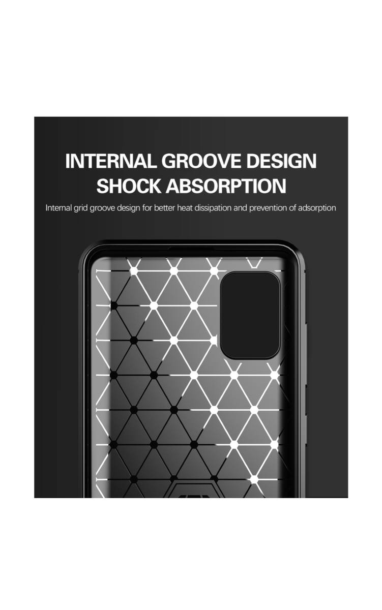 Samsung Galaxy A31 Shockproof Carbon Fiber Design Cover - Blue