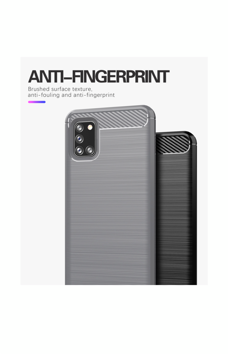 Samsung Galaxy A31 Shockproof Carbon Fiber Design Cover - Blue