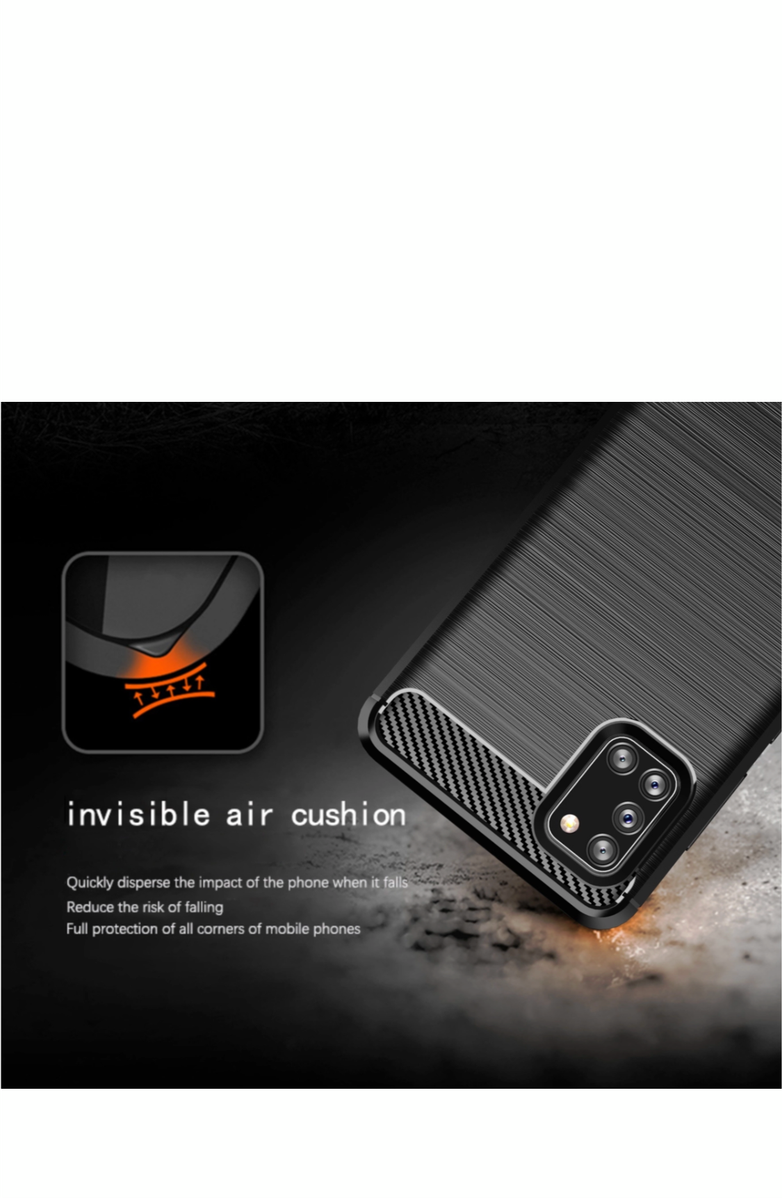 Samsung Galaxy A31 Shockproof Carbon Fiber Design Cover - Blue