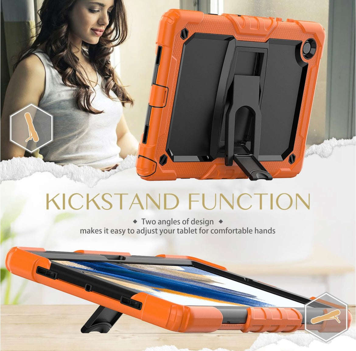 CellTime C-Stand Design Shockproof Rugged Cover for Galaxy Tab A8 (10.5inch)