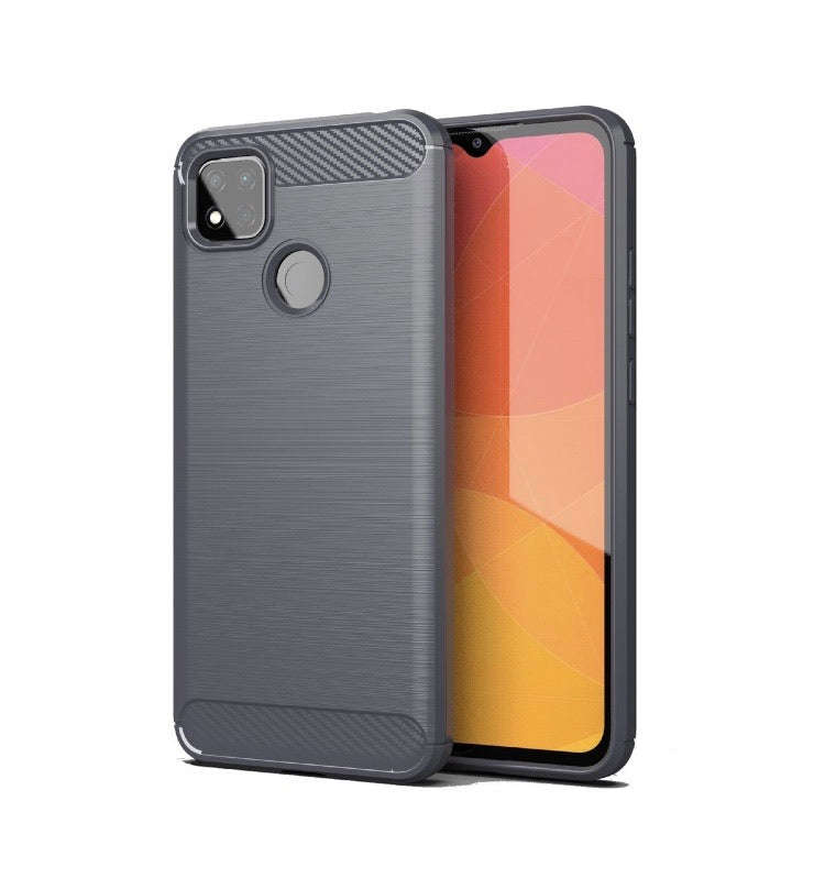 CellTime Xiaomi Redmi 9c Shockproof Carbon Fiber Design Cover - Grey