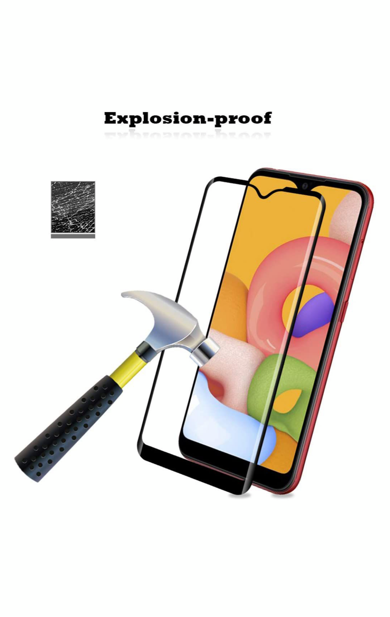 Samsung Galaxy A01 Tempered Glass Screen Guard Full Glue