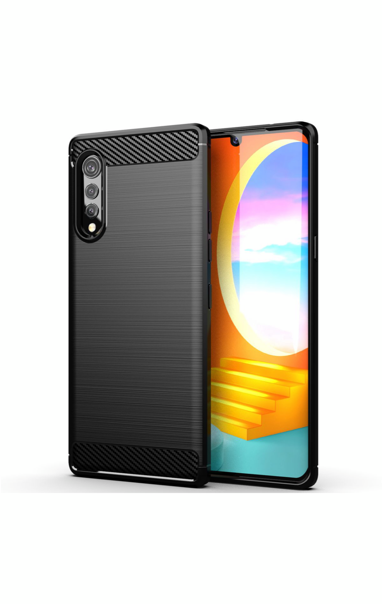 CellTime LG Velvet 5G Shockproof Carbon Fiber Design Cover - Black