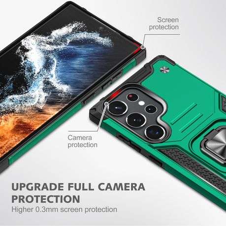 Galaxy S23 Ultra Shockproof Kemeng Armor Kickstand Cover