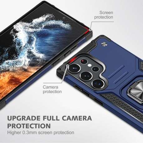 Galaxy S23 Ultra Shockproof Kemeng Armor Kickstand Cover