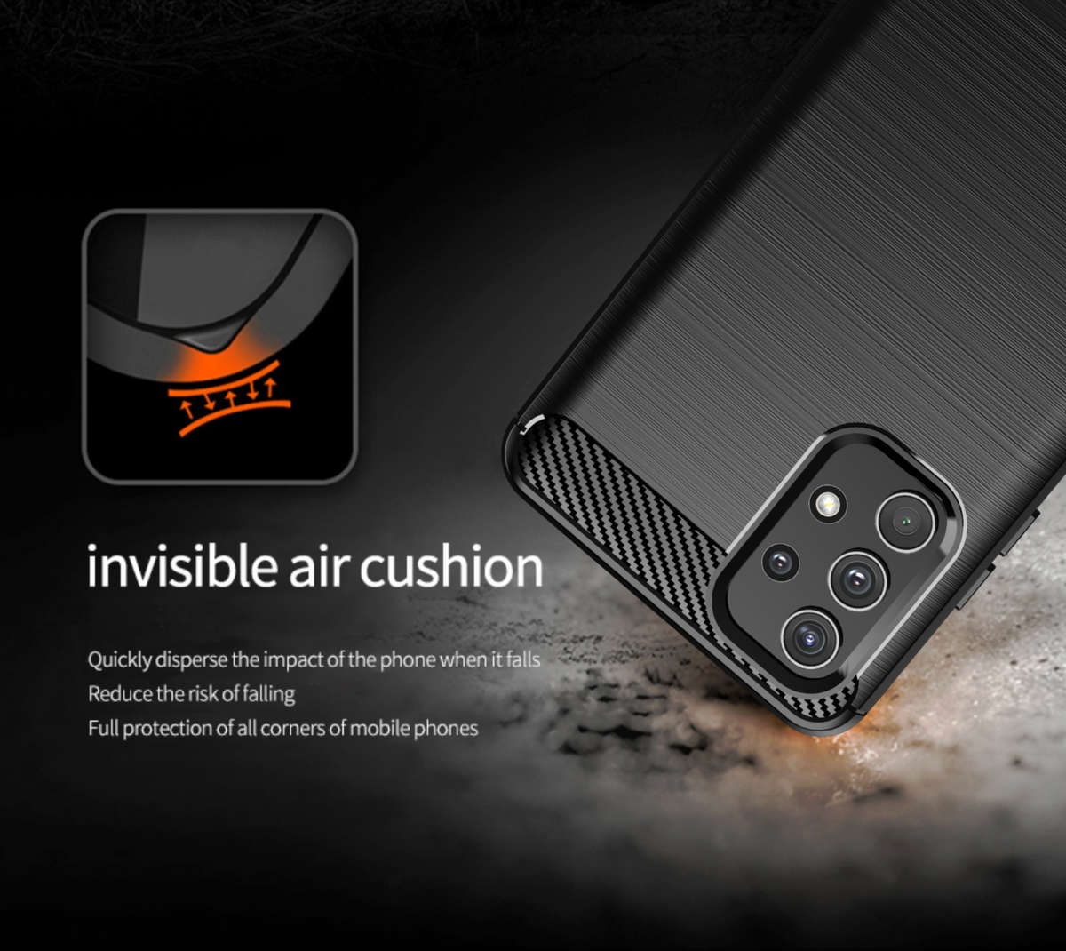 CellTime Galaxy A32 LTE/4G Shockproof Carbon Fiber Design Cover