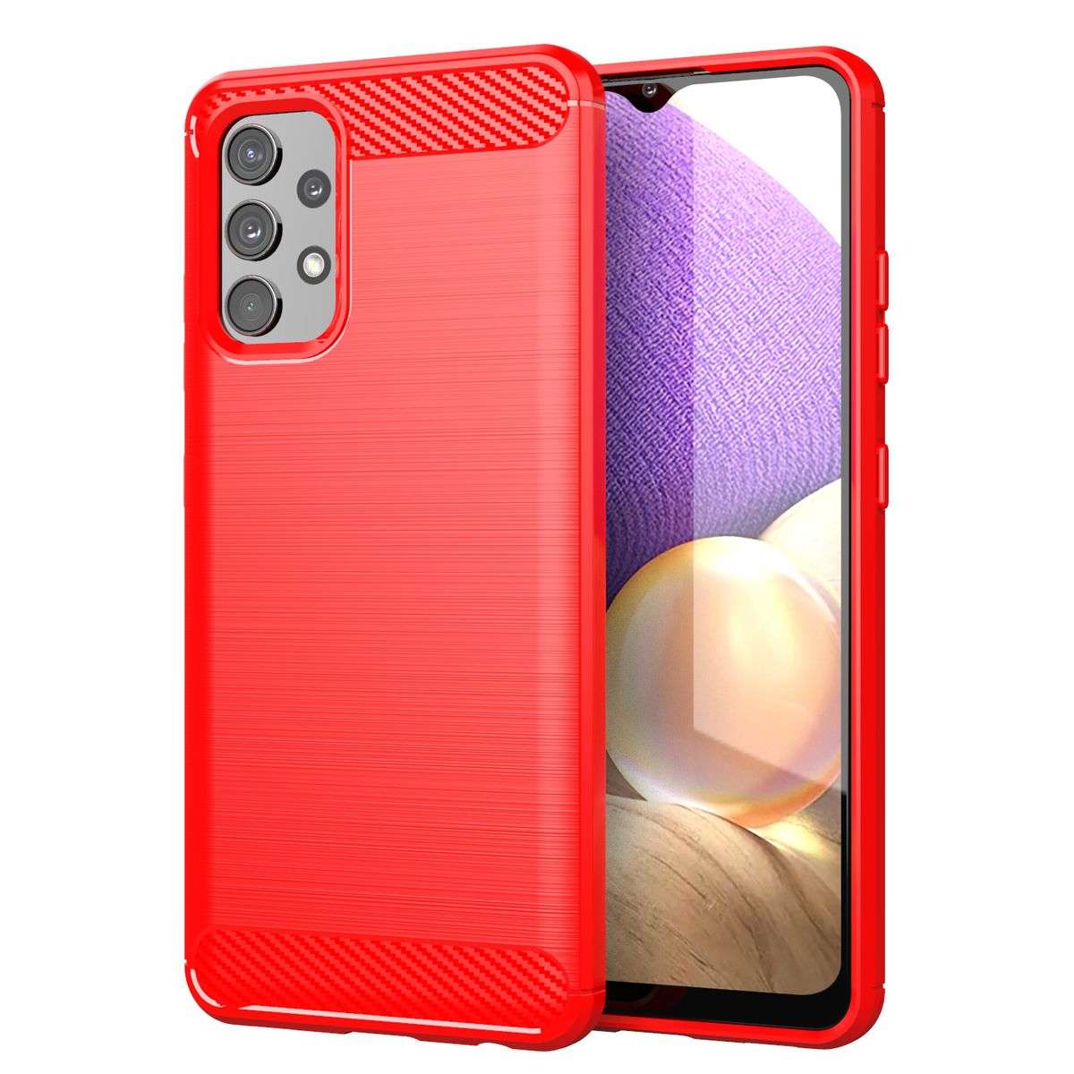 CellTime Galaxy A32 LTE/4G Shockproof Carbon Fiber Design Cover
