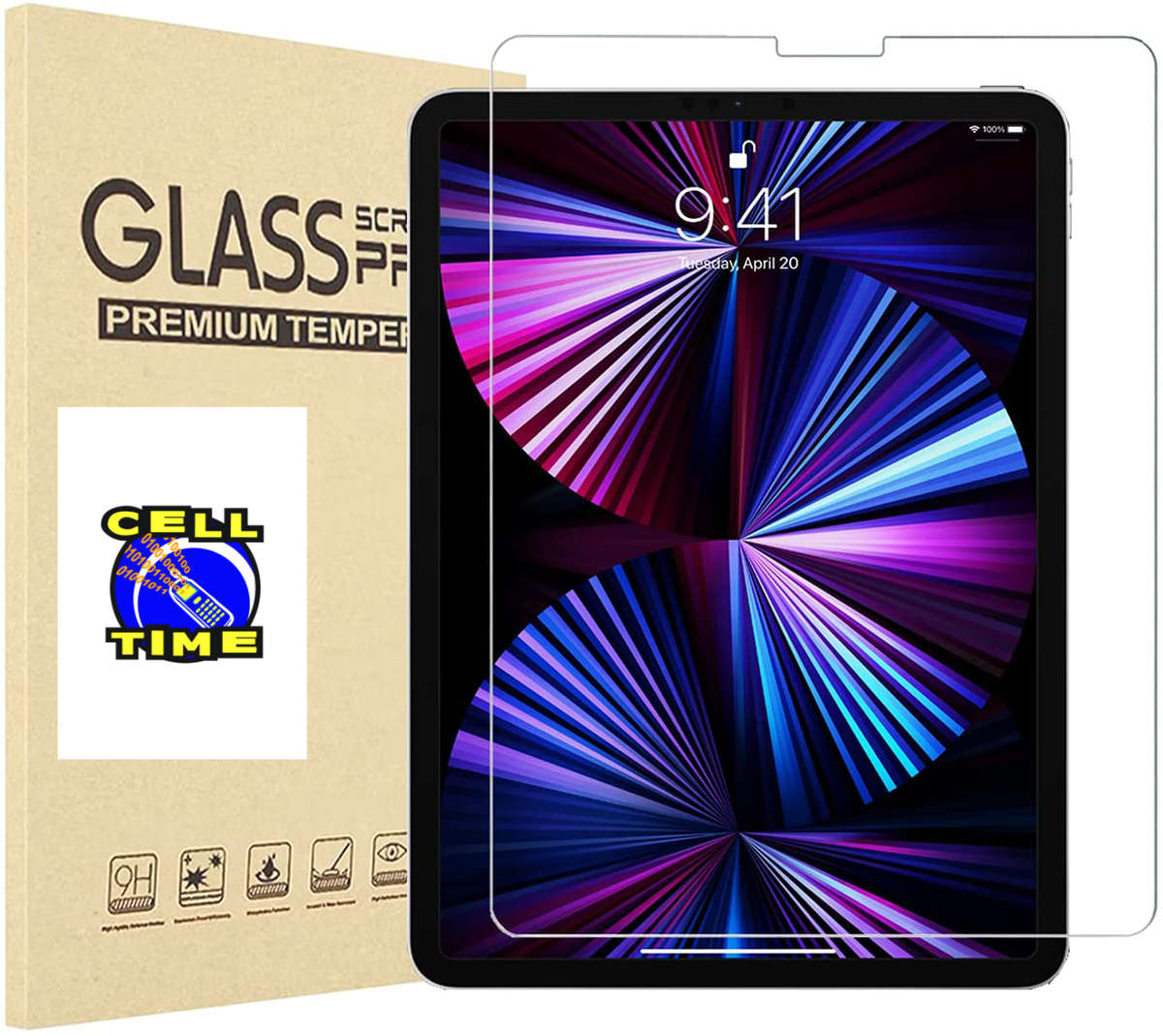 CellTime Tempered Glass Screen Guard for iPad Pro 11 inch - 2021/2020/2018