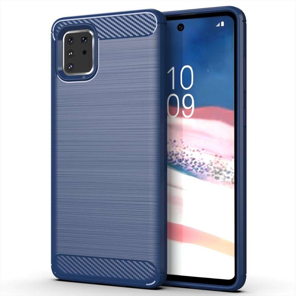 CellTime Galaxy Note 10 Lite Shockproof Carbon Fiber Design Cover - Blue