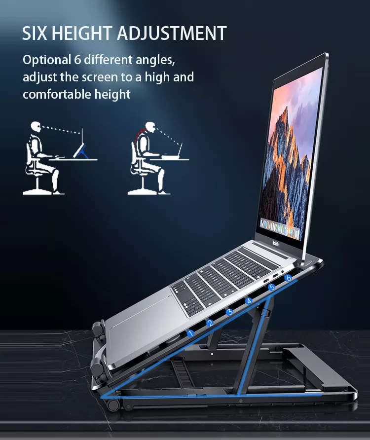 Ergonomic Adjustable Cooling Laptop /Tablet Gaming Stand with Fans