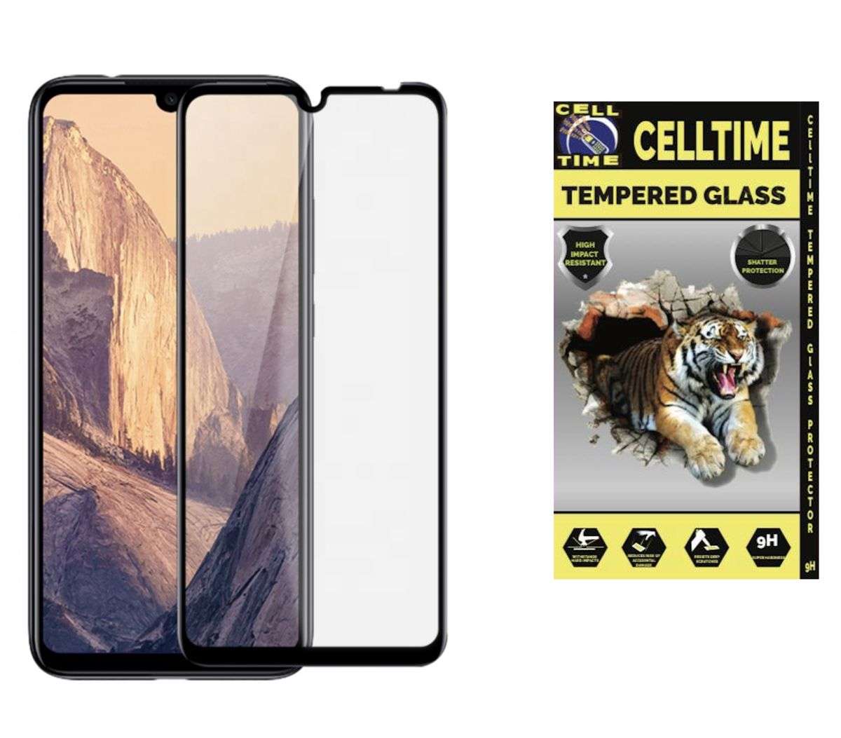 CellTime Full Tempered Glass Screen Guard for Xiaomi Redmi 9C