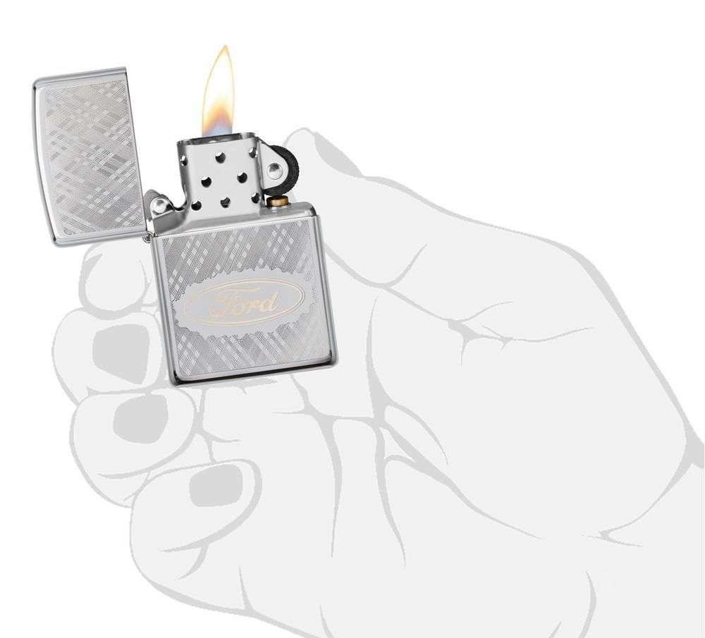 Zippo Lighter - Ford Script in Oval Logo
