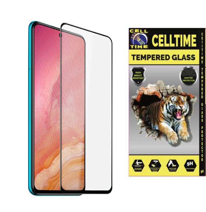 CellTime Full Tempered Glass Screen Guard for Xiaomi Redmi Note 9s / Pro