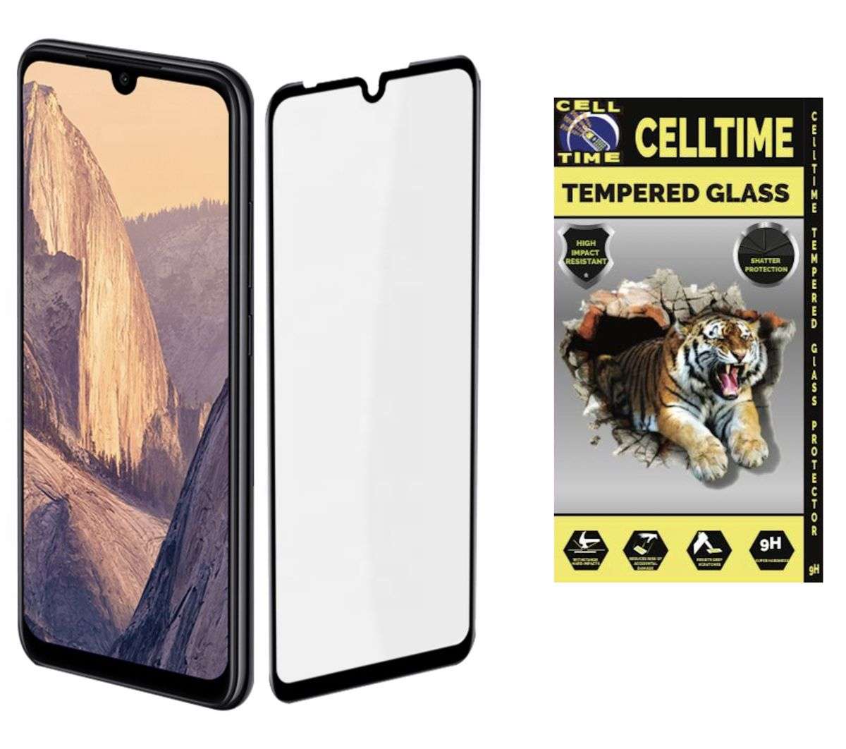 CellTime Full Tempered Glass Screen Guard for Xiaomi Redmi 9C