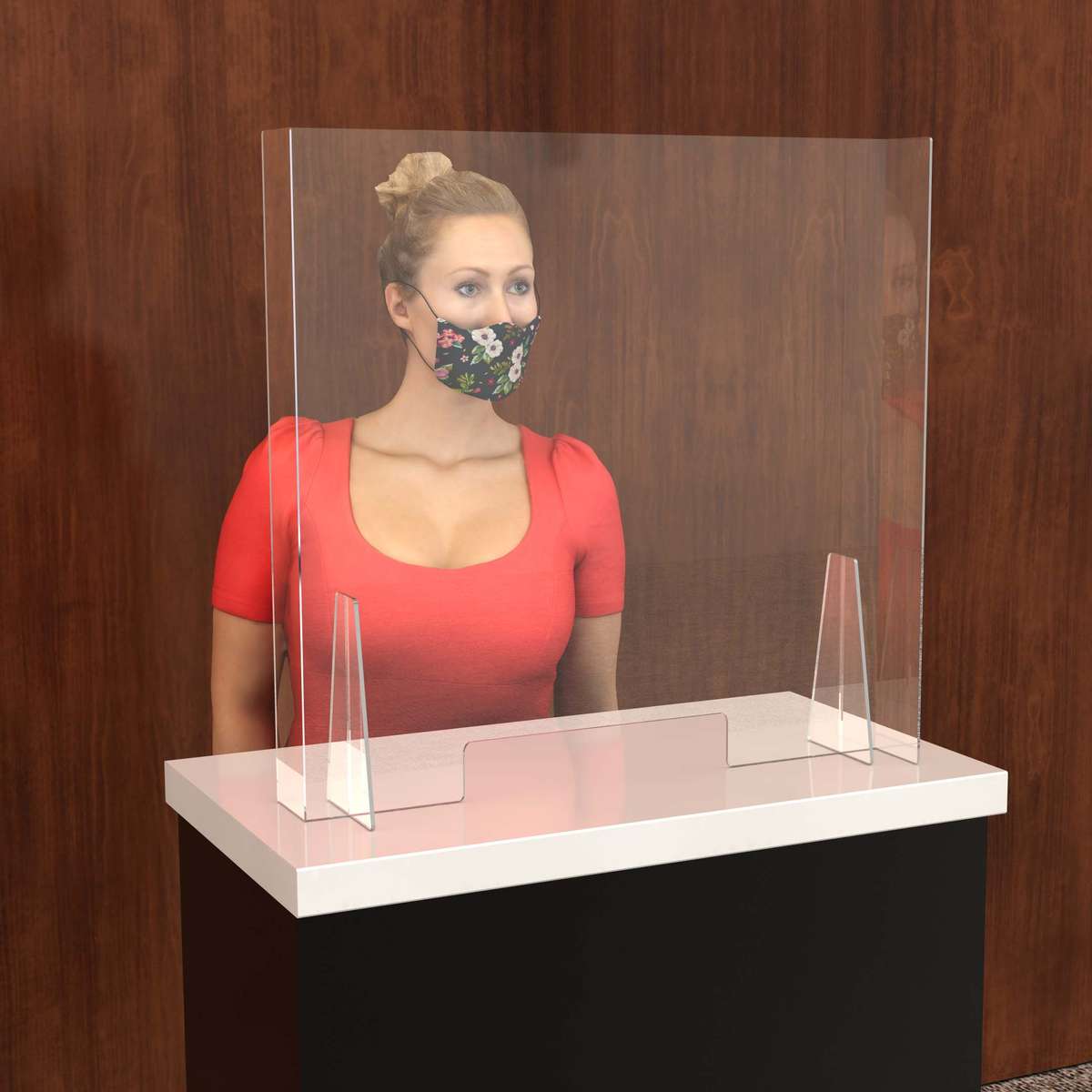 Counter Shields | Reception Desk Shields - Width 600mm x Height 600mm / 1.5mm Plexiglass