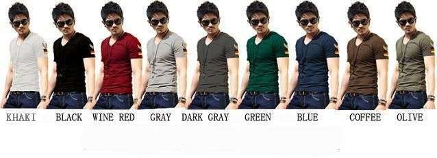 Men's Short Sleeve T Shirt Slim fit - Green / Large