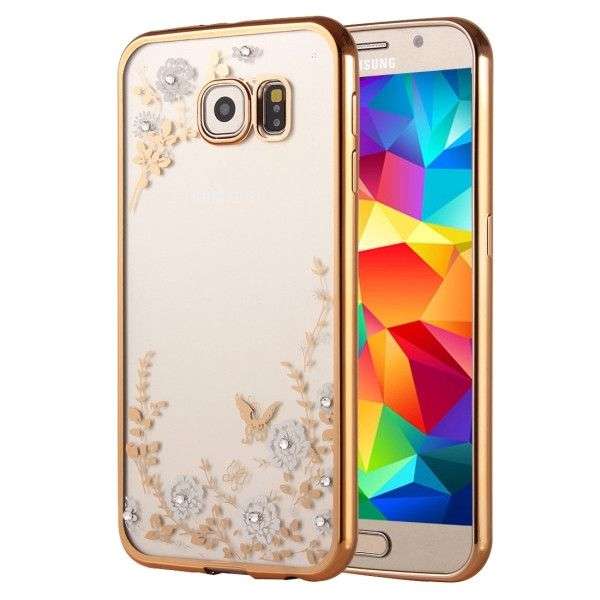 Flowers Patterns Electroplating Soft TPU Protective Cover Case for Samsung Galaxy Note 5 / N920