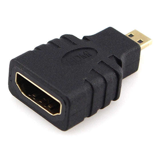 Micro HDMI Male to HDMI Female Adapter (Gold Plated)(Black)
