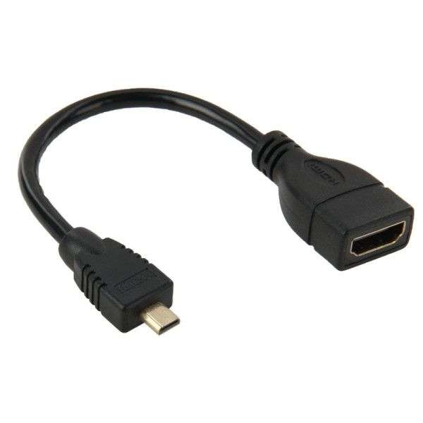 Micro HDMI Male to HDMI Female Adapter Cable, Length: 17cm