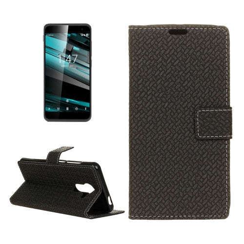 For Vodafone Smart Platinum 7 Weaving Texture Horizontal Flip PU Leather Case with Magnetic Buckl...