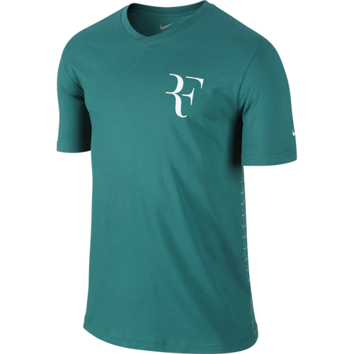 Nike Roger SS V Neck Tee Rad Em/White - Small