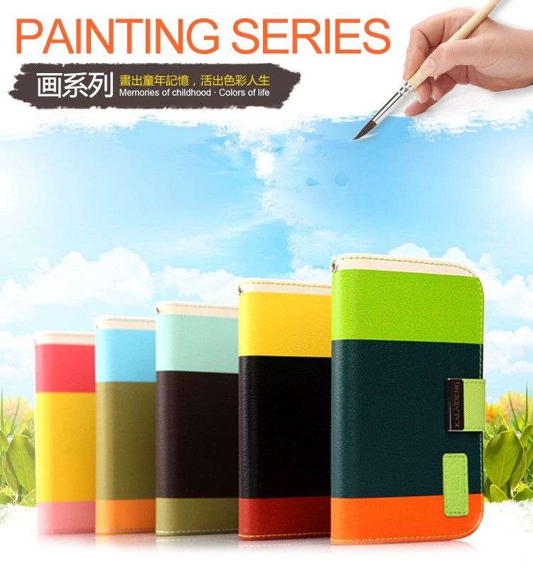 KALAIDENG Painting Series - Wallet Case For Samsung Galaxy Note 2 N7100 - coffee