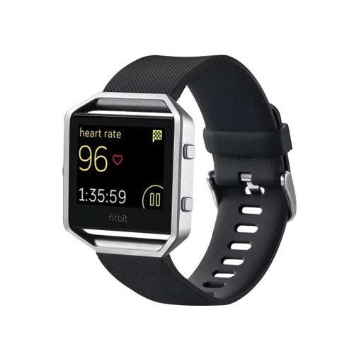 For Fitbit Blaze Watch Oblique Texture Silicone Watchband Large Size Length: 17-20cm(Black)