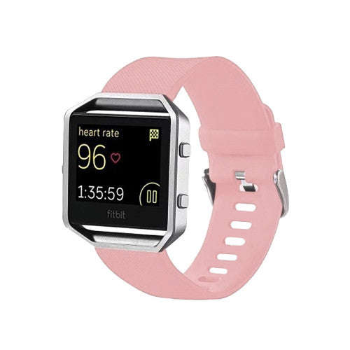 For Fitbit Blaze Watch Oblique Texture Silicone Watchband Large Size Length: 17-20cm(Pink)