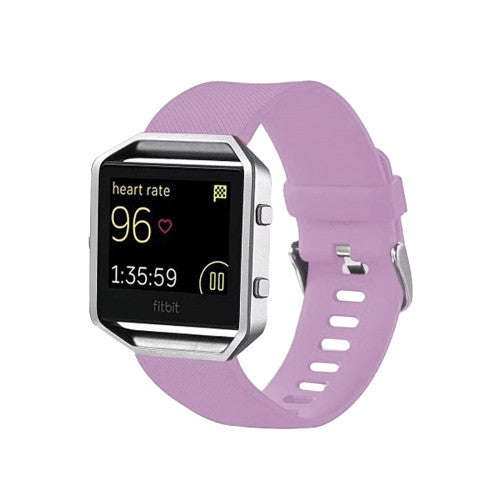 For Fitbit Blaze Watch Oblique Texture Silicone Watchband Large Size Length: 17-20cm (Light Purple)