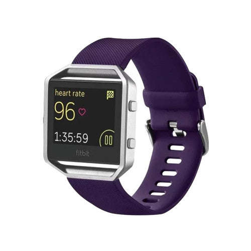 For Fitbit Blaze Watch Oblique Texture Silicone Watchband Large Size Length: 17-20cm(Purple)
