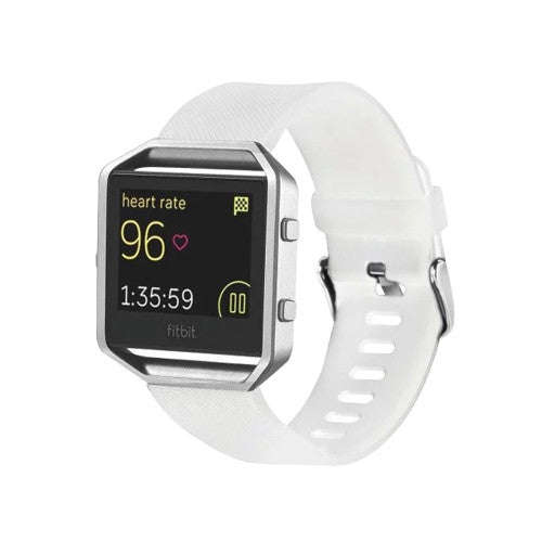 For Fitbit Blaze Watch Oblique Texture Silicone Watchband Large Size Length: 17-20cm(White)