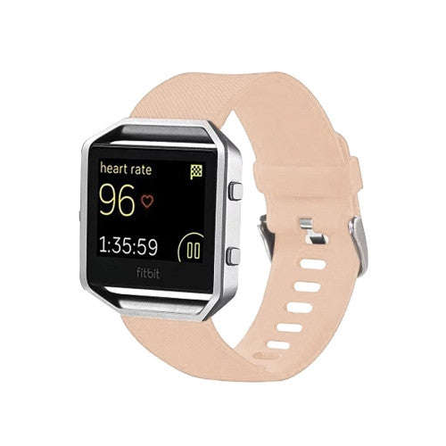 For Fitbit Blaze Watch Oblique Texture Silicone Watchband Small Size Length: 14-17cm(Beige)