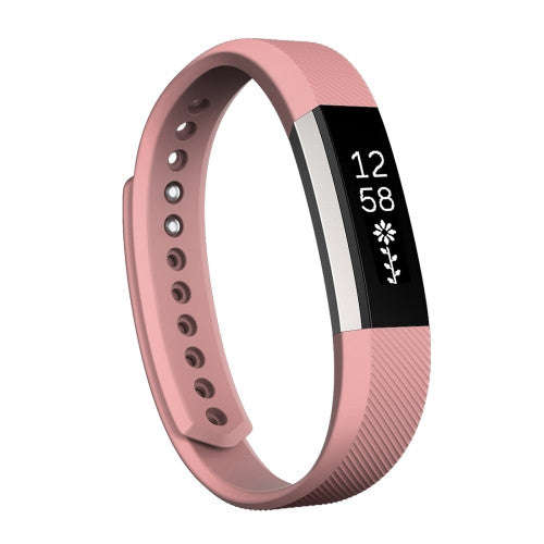 For Fitbit Alta Watch Oblique Texture Silicone Watchband Large Size Length: about 22cm(Pink)