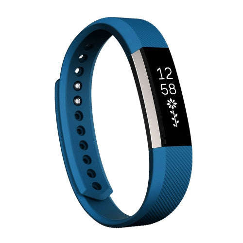 For Fitbit Alta Watch Oblique Texture Silicone Watchband Small Size Length: about 18.5cm(Blue)