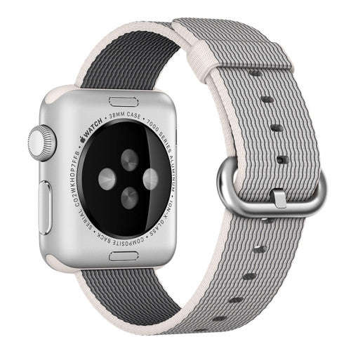 For Apple Watch 38mm Woven Nylon Watchband (Pearl)